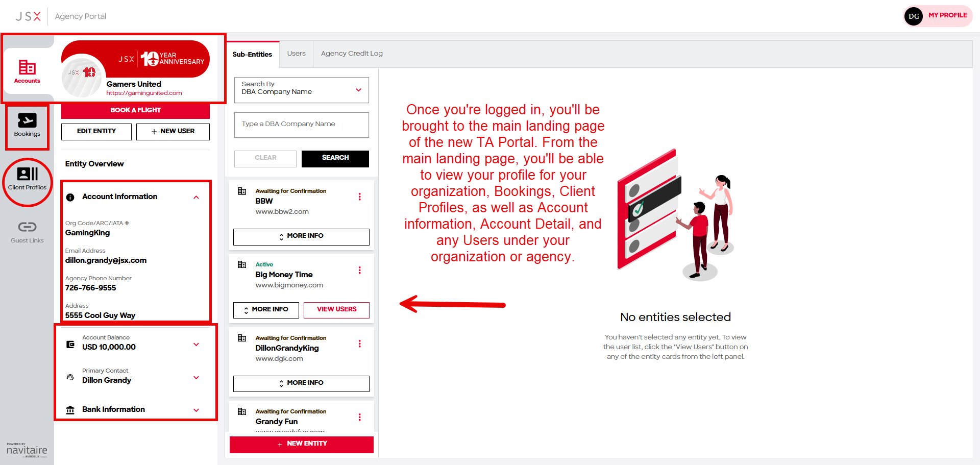 Agency Portal main landing page